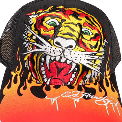 EMBROIDERED TIGER FLAME HAT