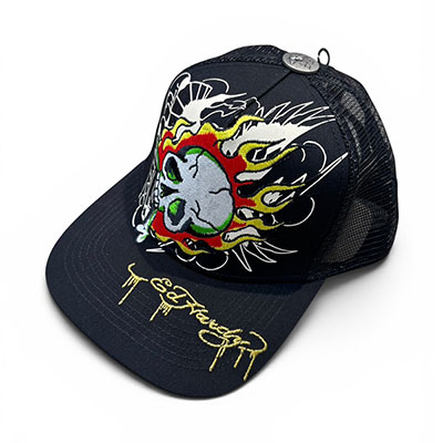 EMBROIDERED FIRE SKULL HAT