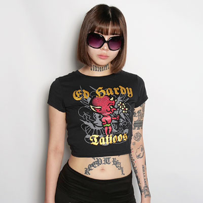 BABY DEVIL RHINESTONE BABY TEE