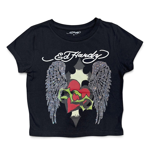 SACRED HEART WINGS RHINESTONE BABY TEE