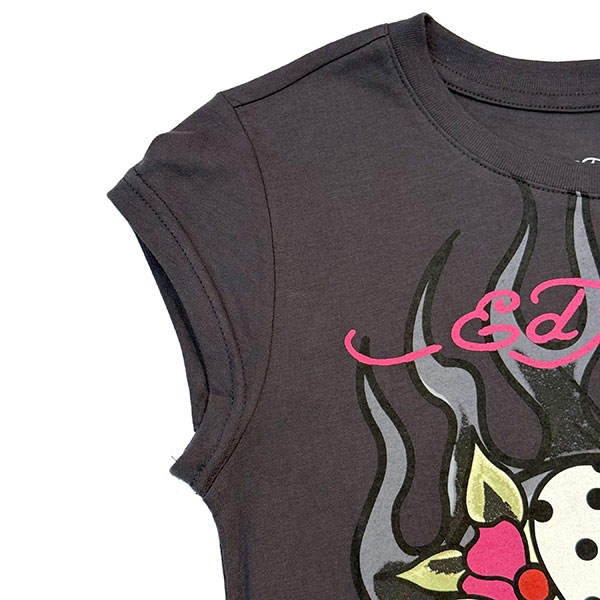 3 POLKA DOT HEARTS CAP SLEEVE TEE