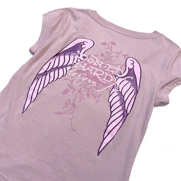 STRIPED CROSS WINGS V-NECK TEE