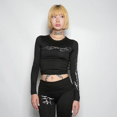 PANTHER SNAKE LONG SLEEVE CROP SHIRT