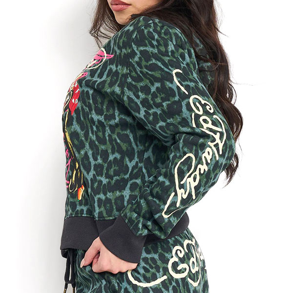 ANCHOR ROSE RELAXED ZIP FRONT HOODIE