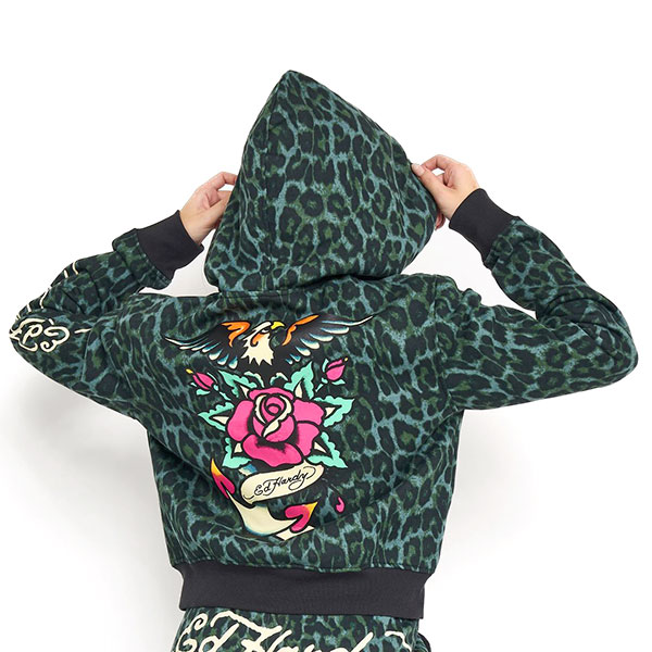 ANCHOR ROSE RELAXED ZIP FRONT HOODIE