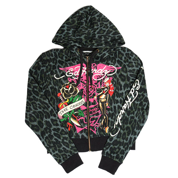 ANCHOR ROSE RELAXED ZIP FRONT HOODIE