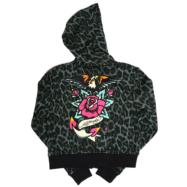 ANCHOR ROSE RELAXED ZIP FRONT HOODIE