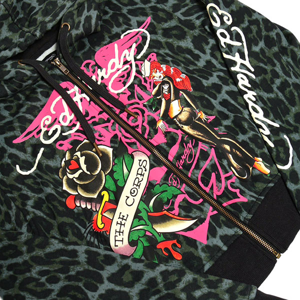ANCHOR ROSE RELAXED ZIP FRONT HOODIE