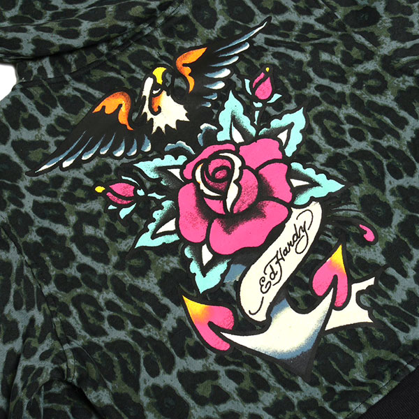 ANCHOR ROSE RELAXED ZIP FRONT HOODIE
