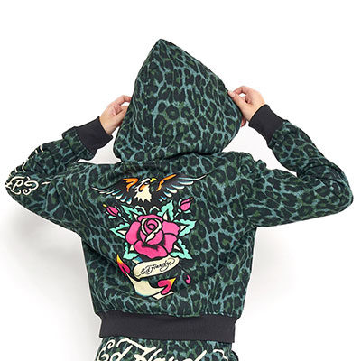 ANCHOR ROSE RELAXED ZIP FRONT HOODIE