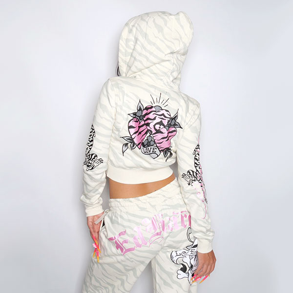 LKS ZEBRA SKULL ZIP HOODIE