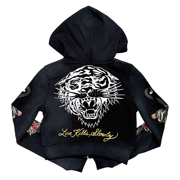 PANTHER CROPPED ZIP HOODE
