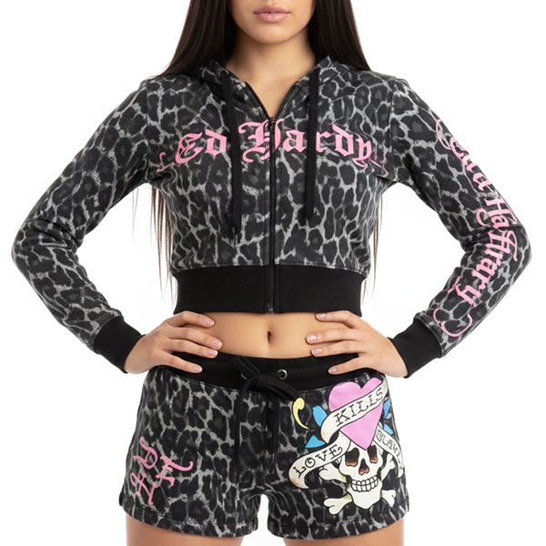 LKS PINK SKULL ZIP FRONT HOODIE