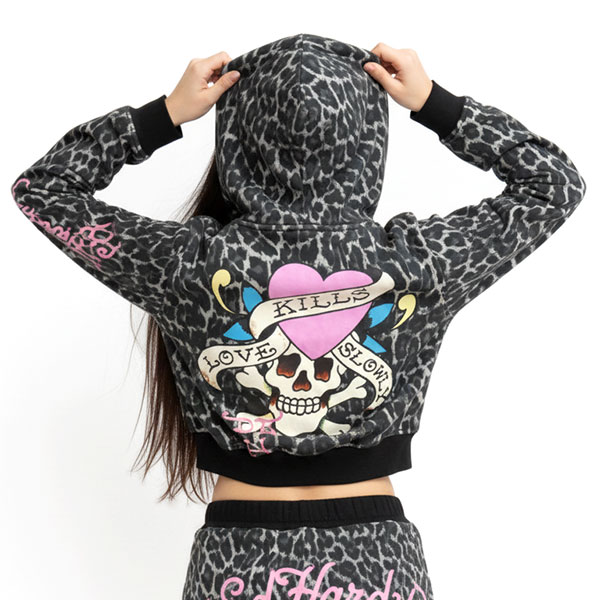 LKS PINK SKULL ZIP FRONT HOODIE