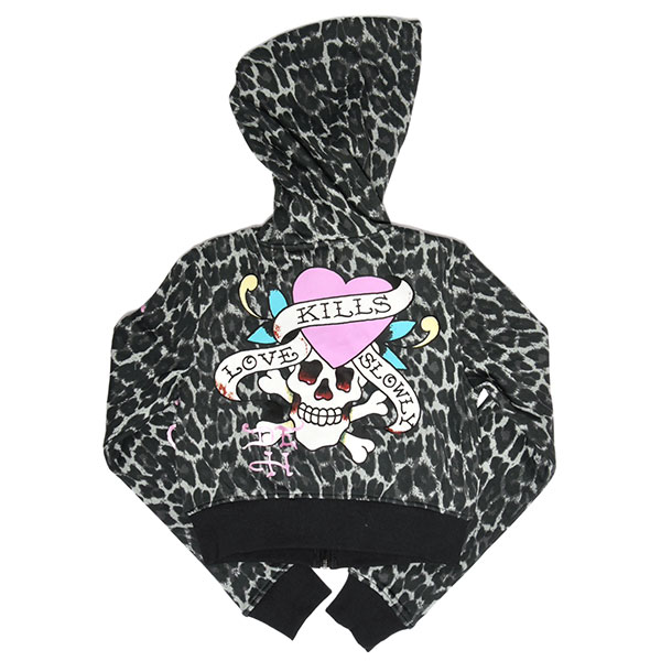 LKS PINK SKULL ZIP FRONT HOODIE
