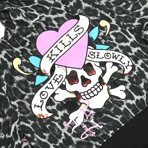 LKS PINK SKULL ZIP FRONT HOODIE