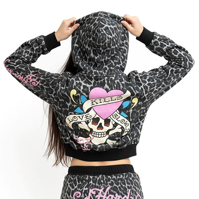 LKS PINK SKULL ZIP FRONT HOODIE