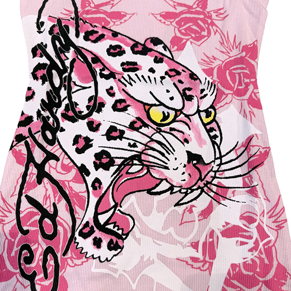 PINK LEOPARD RIB TANK DR