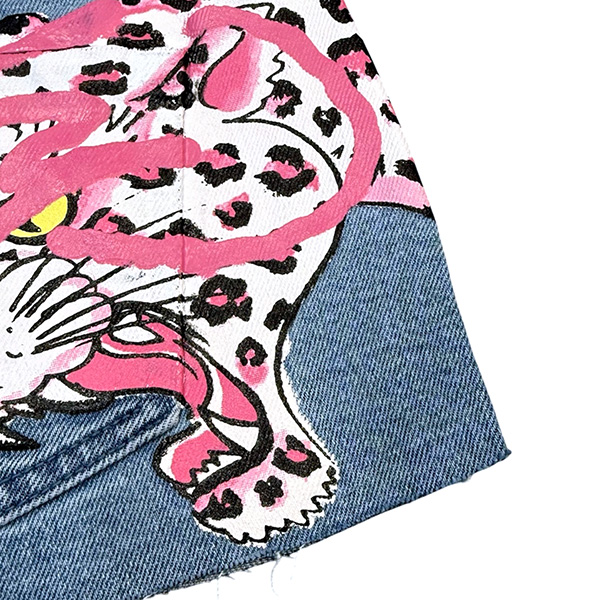 PINK LEOPARD DENIM SHORTS