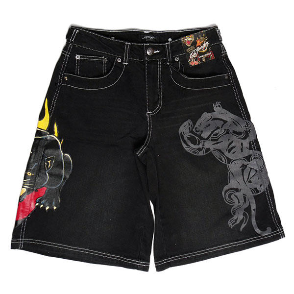 PANTHER HEART DENIM JORT