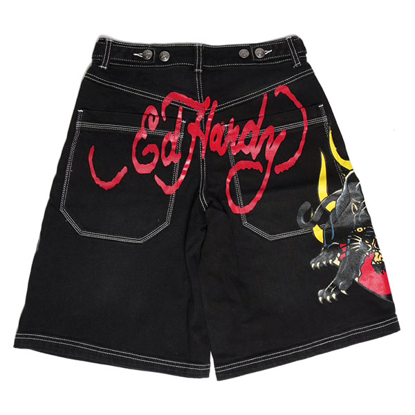 PANTHER HEART DENIM JORT