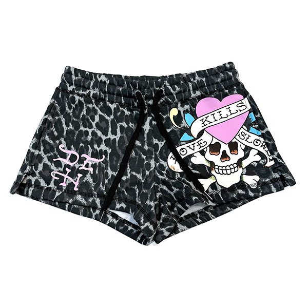 LSK PINK SKULL FLEECE SHORT