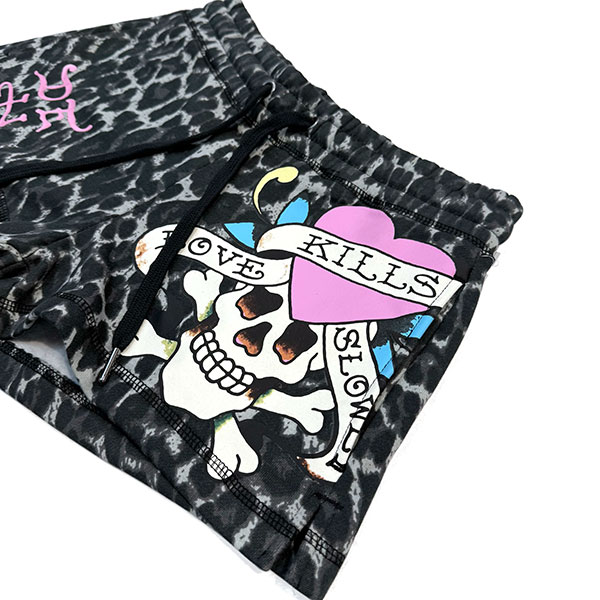 LSK PINK SKULL FLEECE SHORT