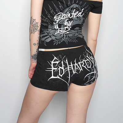 BUTTERFLY SKULL BOOTY BIKER SHORT