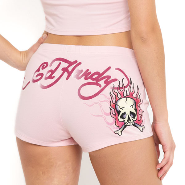 PINK FLAME BOOTY BIKER SHORTS