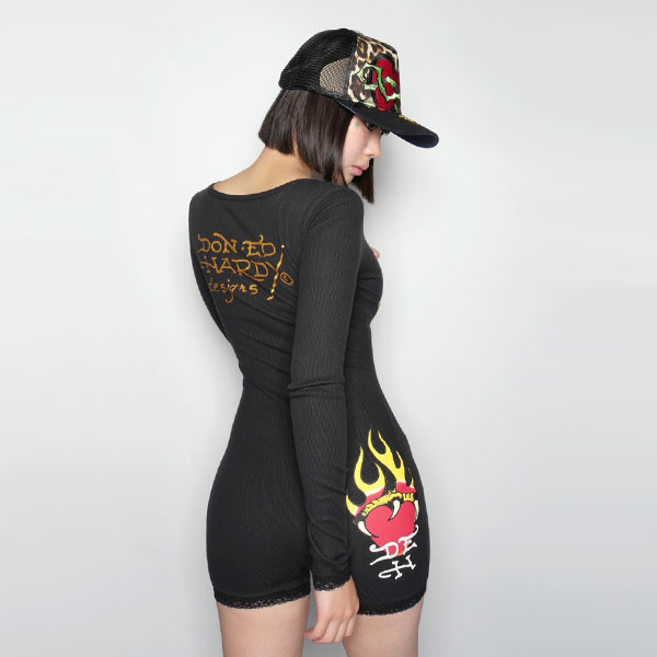 SACRED HEART LONG SLEEVE SHORT LACE ONESIE