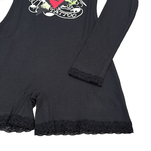 SACRED HEART LONG SLEEVE SHORT LACE ONESIE