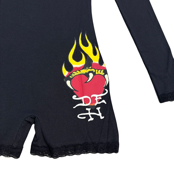 SACRED HEART LONG SLEEVE SHORT LACE ONESIE