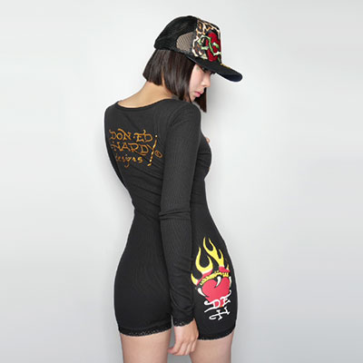 SACRED HEART LONG SLEEVE SHORT LACE ONESIE