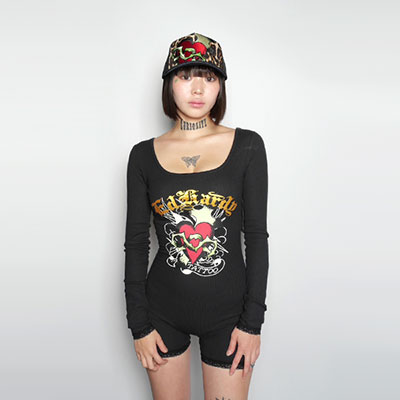 SACRED HEART LONG SLEEVE SHORT LACE ONESIE