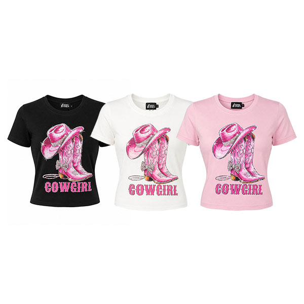COW GIRL CROPPED T-SHIRT