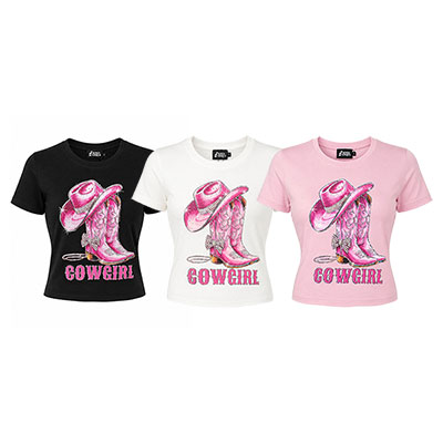 COW GIRL CROPPED T-SHIRT