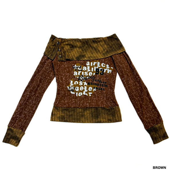 LETTER RIB OFF SHOULDER