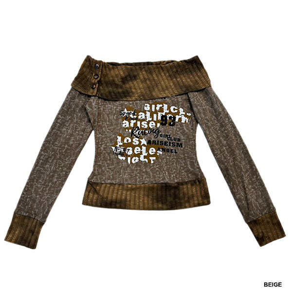 LETTER RIB OFF SHOULDER