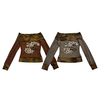 LETTER RIB OFF SHOULDER
