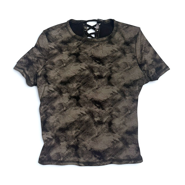 LACE UP CAMO T-SHIRT