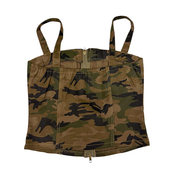 ZIP CAMO STRAP TOP