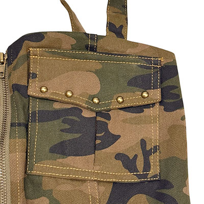 ZIP CAMO STRAP TOP