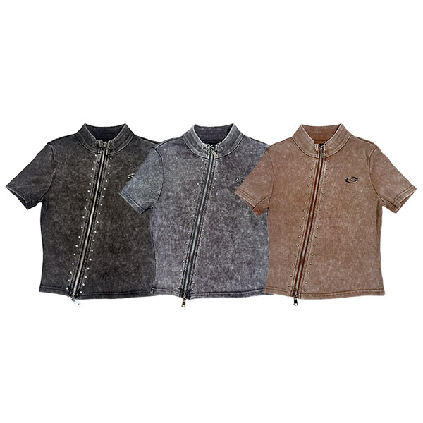 DIAGONAL ZIP TOP