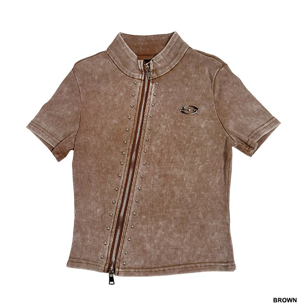 DIAGONAL ZIP TOP