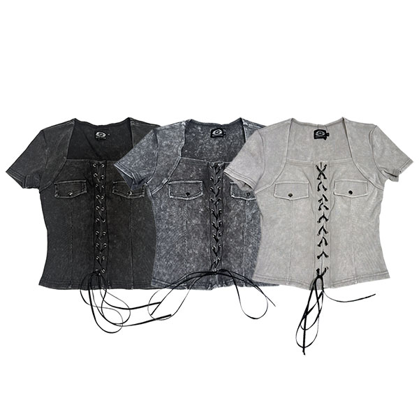 LACE UP PIGMENT SHIRT