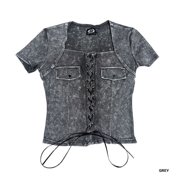 LACE UP PIGMENT SHIRT