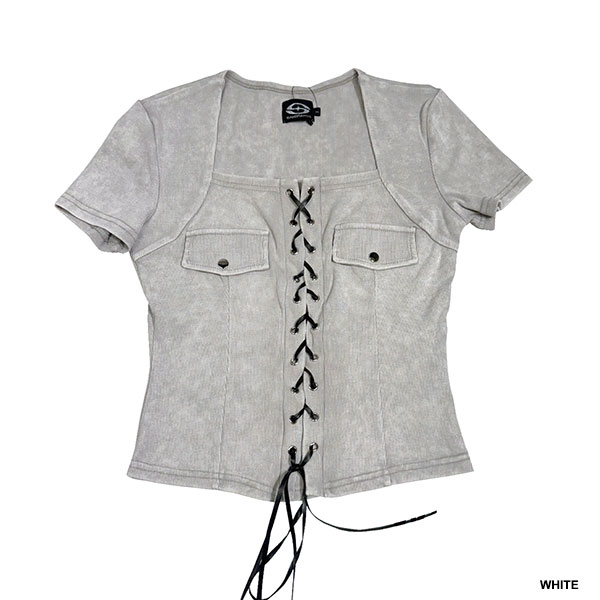 LACE UP PIGMENT SHIRT
