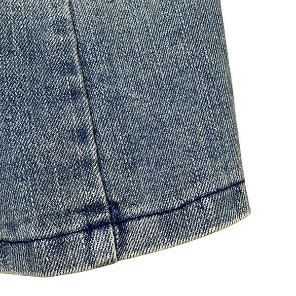 TRIM CHECK DENIM BARE TOP